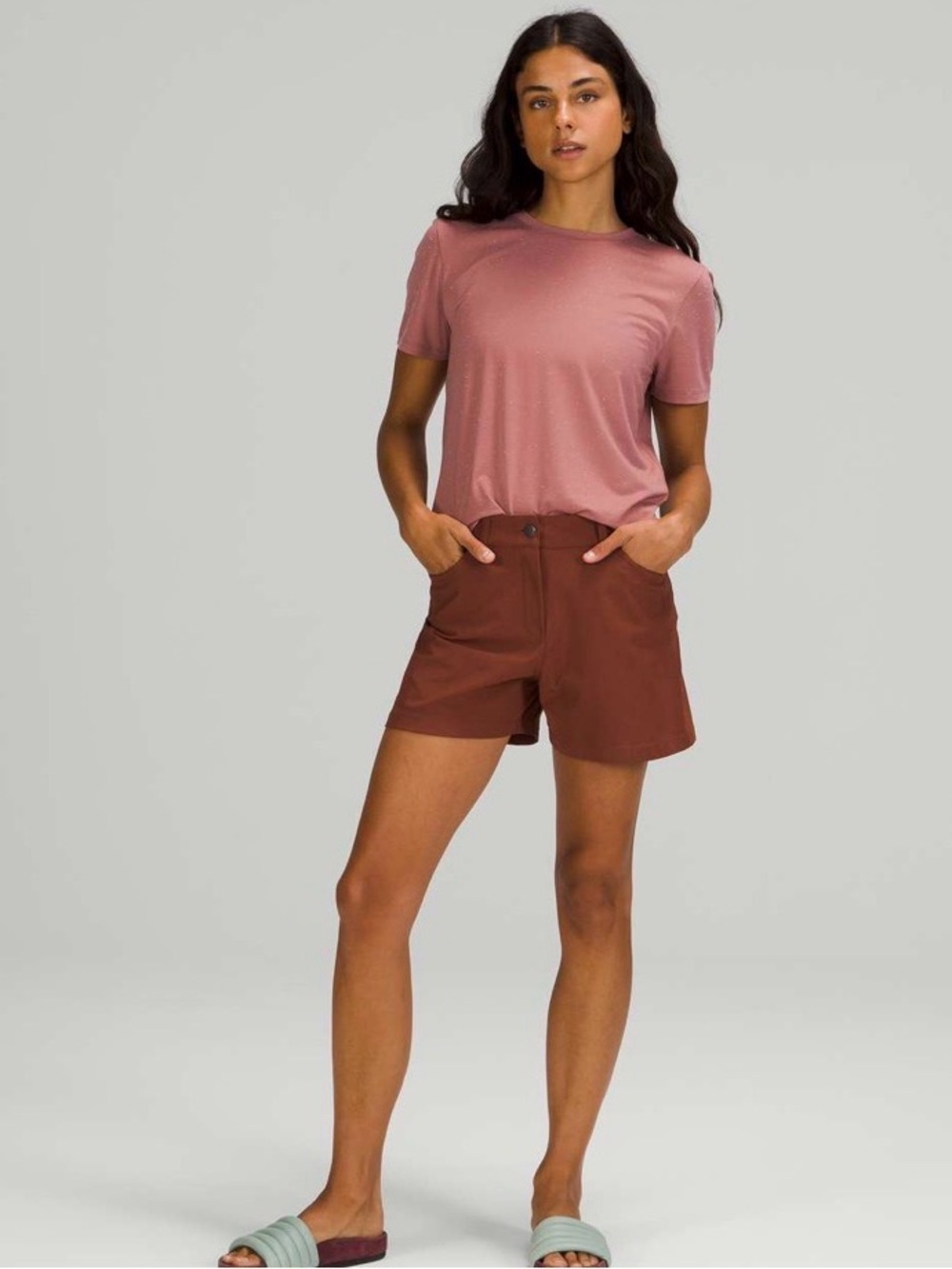 Lululemon City Sleek 5 pocket High Rise Short 4” in Dark Terracotta - Size 30